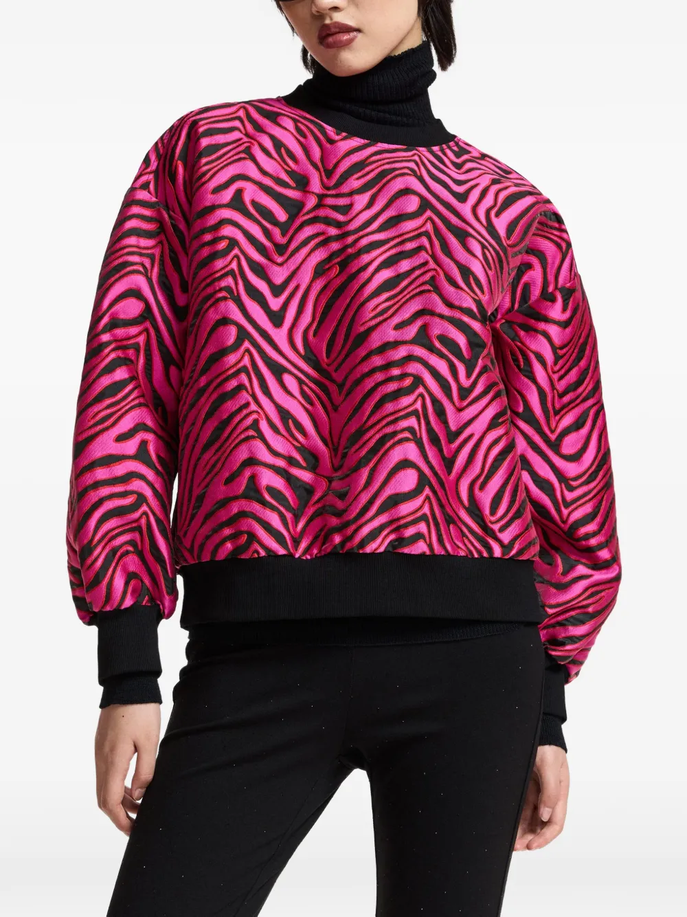 Essentiel Antwerp Klient zebra-jacquard sweatshirt Roze