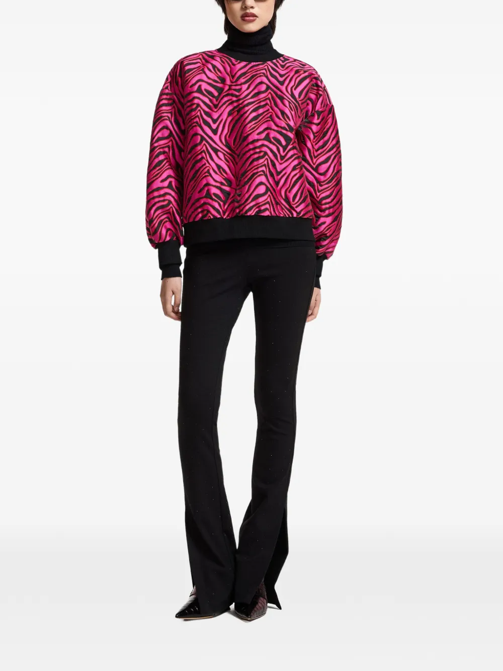 Essentiel Antwerp Klient zebra-jacquard sweatshirt Roze