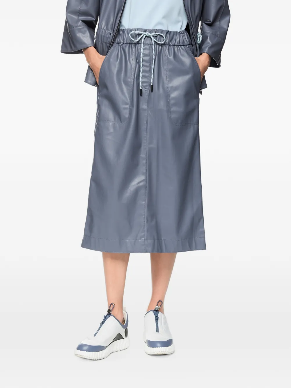 MARCCAIN Midi-rok met trekkoordtaille Grijs