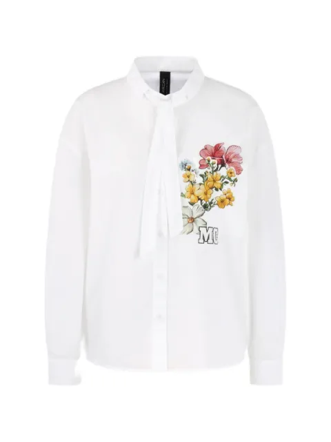 MARCCAIN floral-print tie-neck blouse