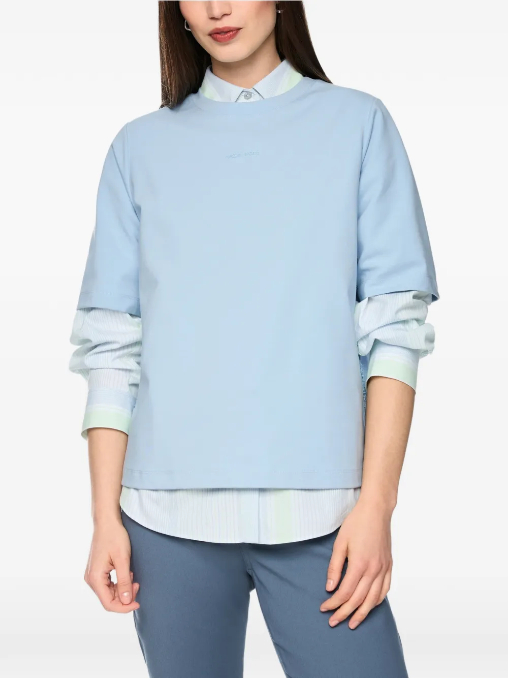 MARCCAIN logo-print short-sleeve T-shirt Blauw