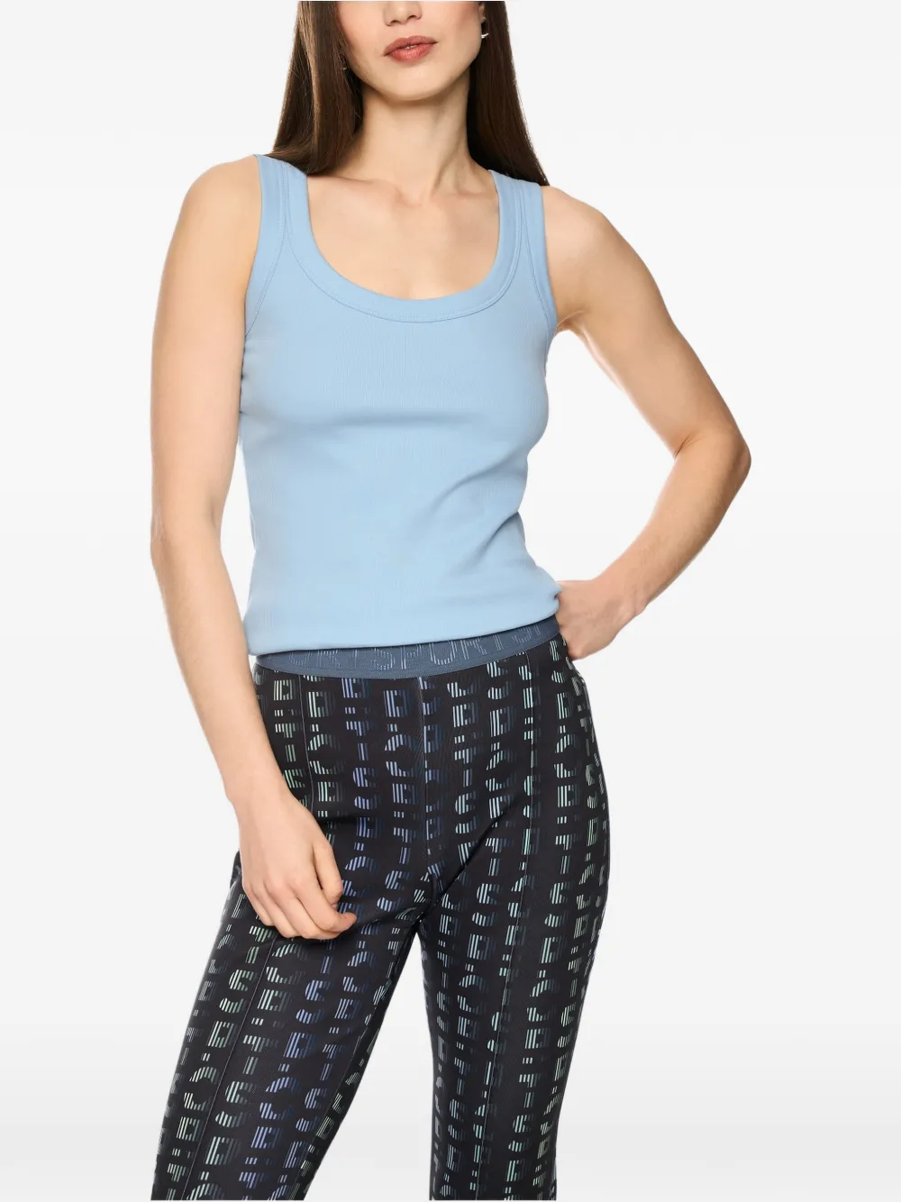 MARCCAIN ribbed-knit tank top Blauw