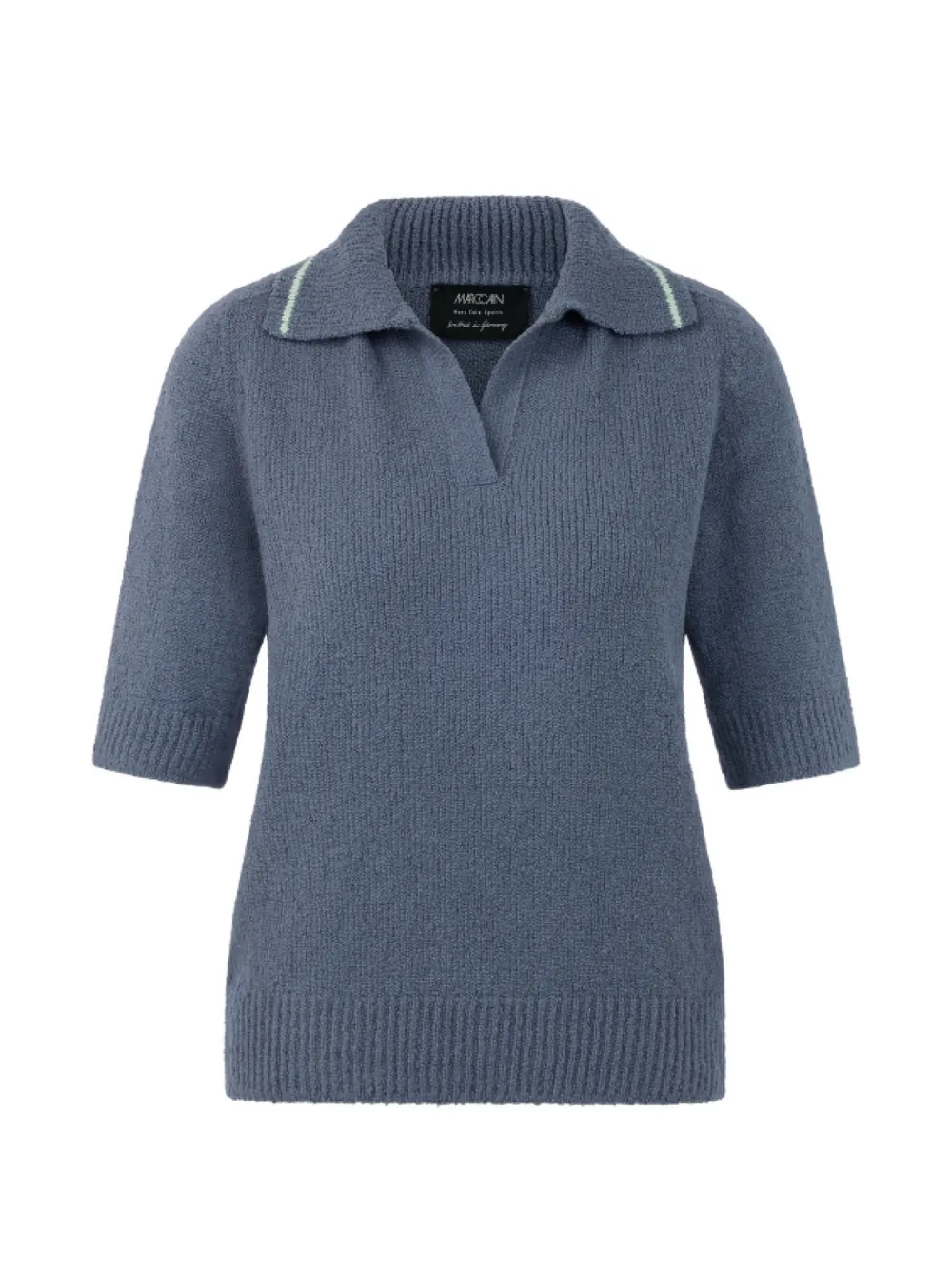 Marccain Knitted Polo Shirt In Grey