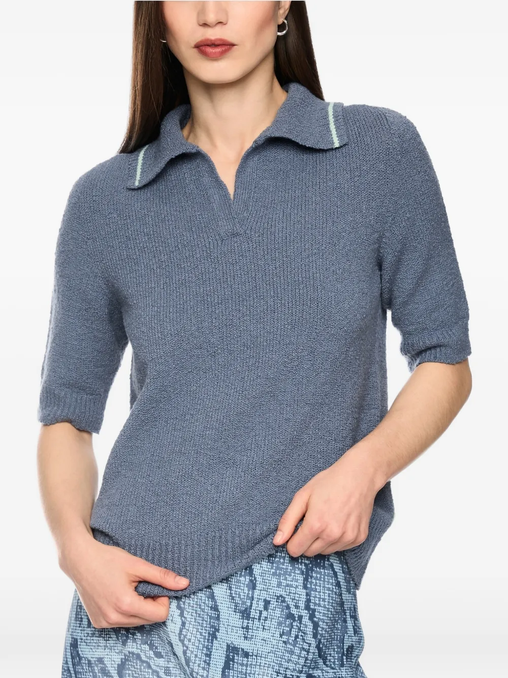 MARCCAIN knitted polo shirt Grijs