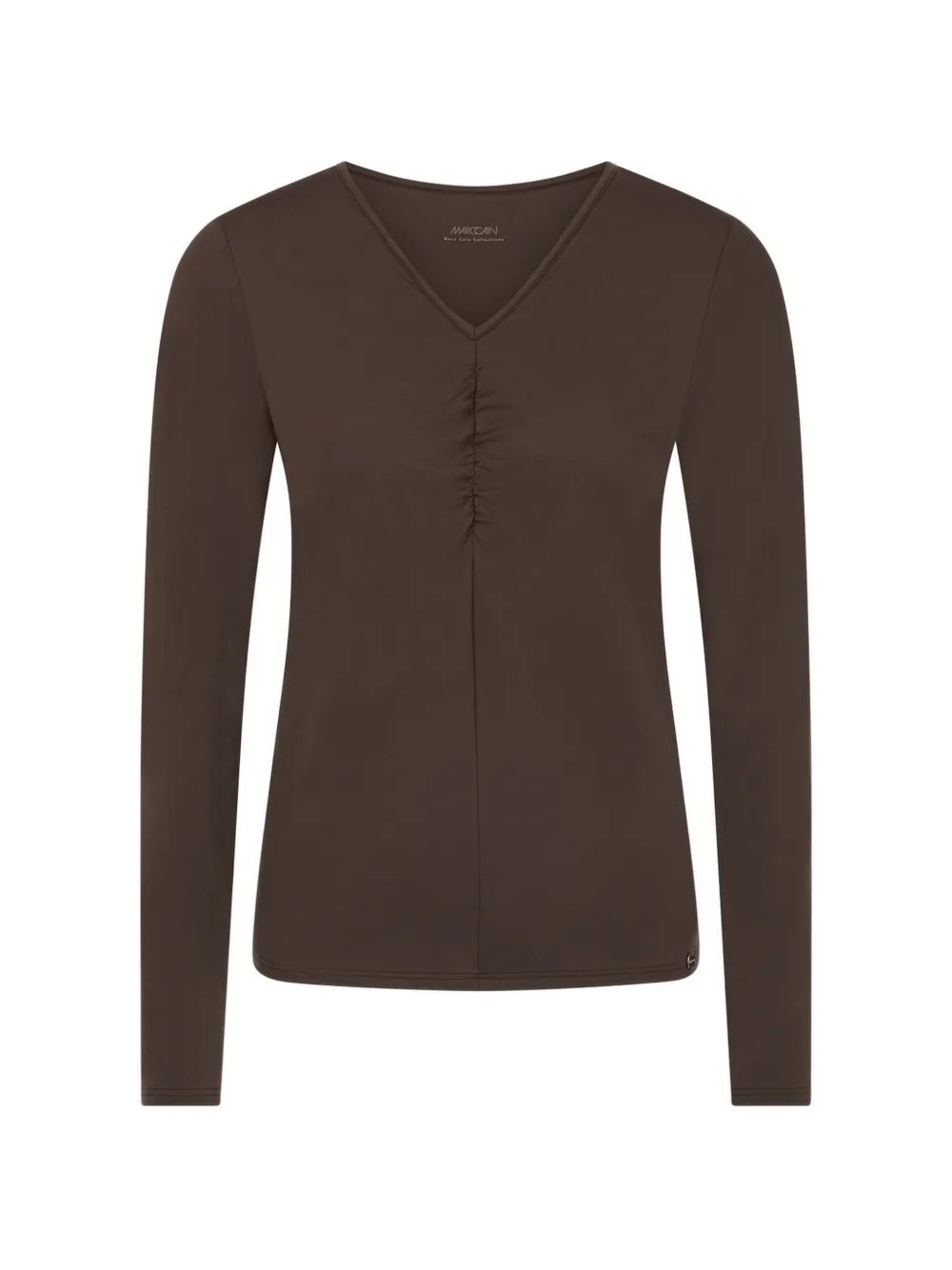 Marccain V-neck Ruched Top In Braun