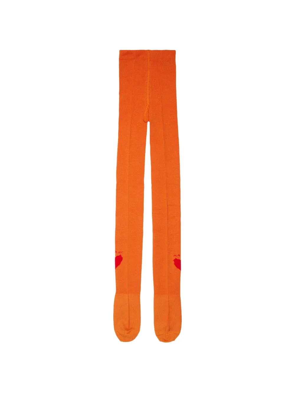 Marni Kids collants à motif de cœur intarsia - Orange Marni Kids collants à motif de cœur intarsia - Orange
