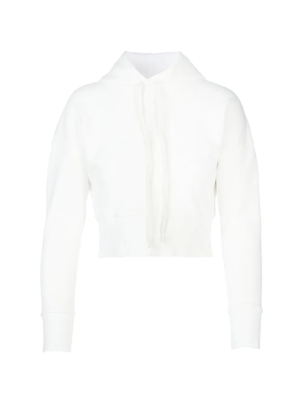 Tessitura Body Couture Felpa con cappuccio crop - Bianco