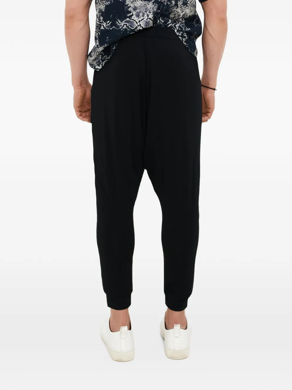 Tessitura Broek met verlaagd kruis en trekkoord Zwart