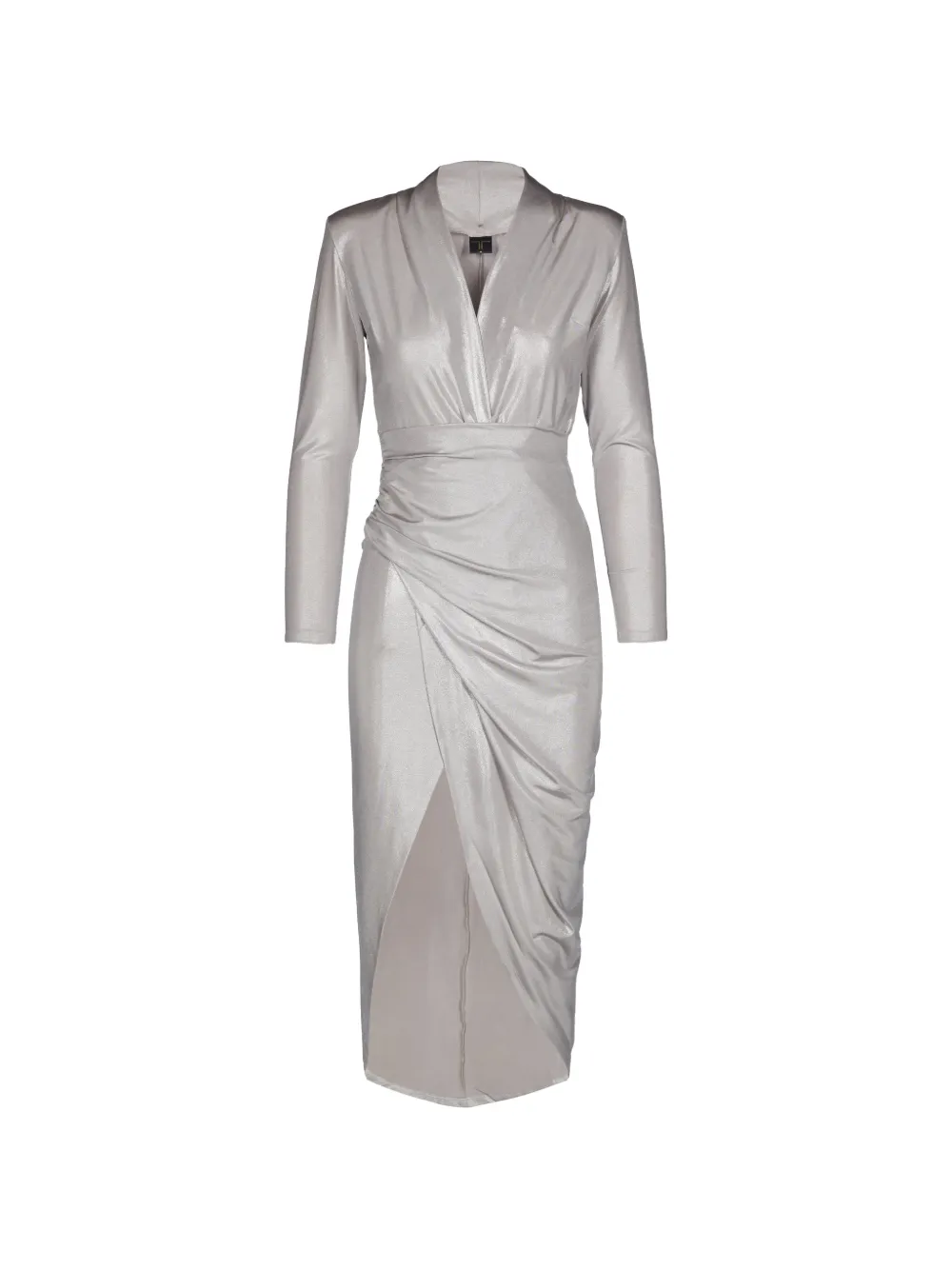 Tessitura The Silver draped V-neck midi dress