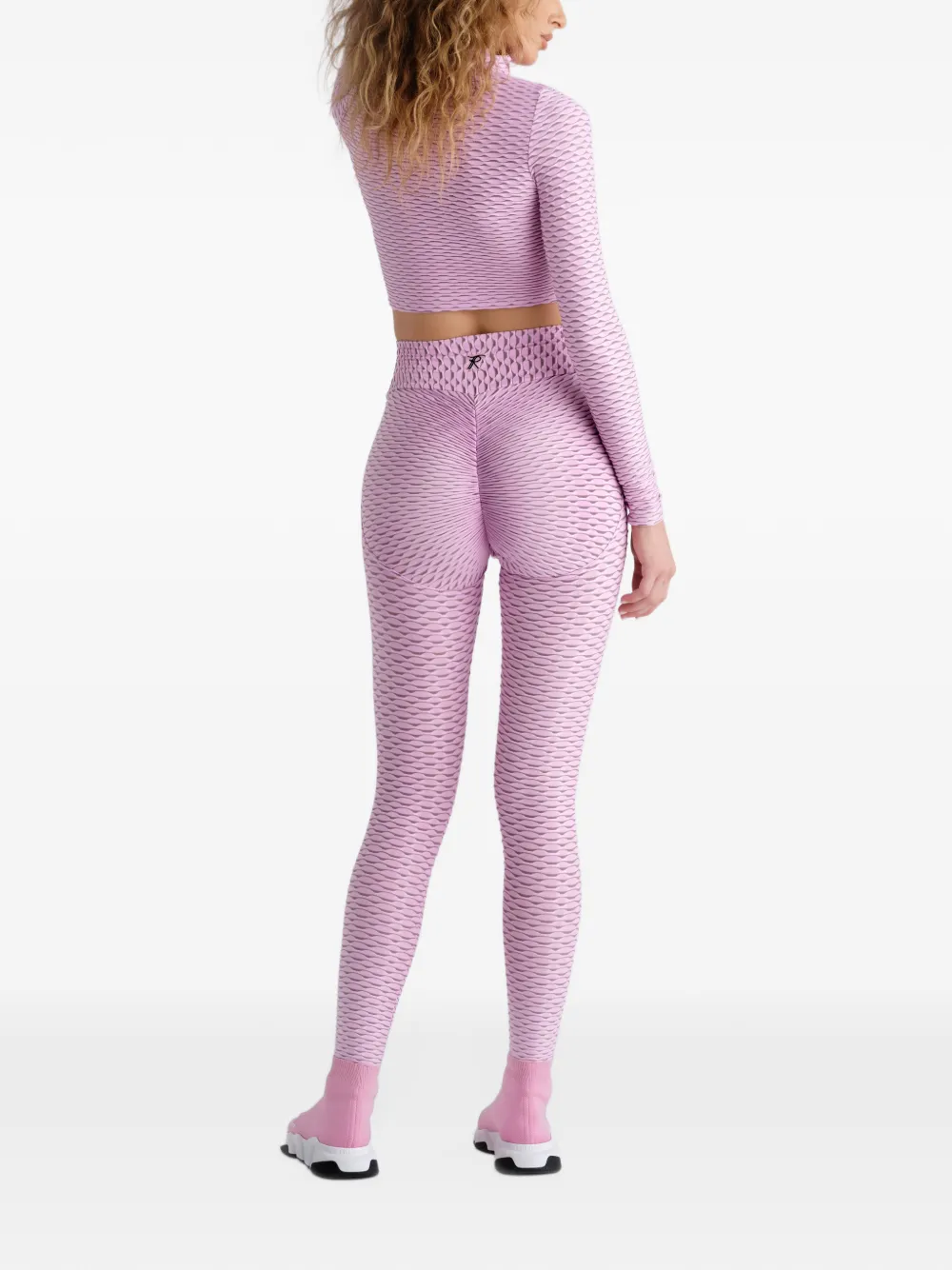 Tessitura Cropped performance top met 3D-effect Roze