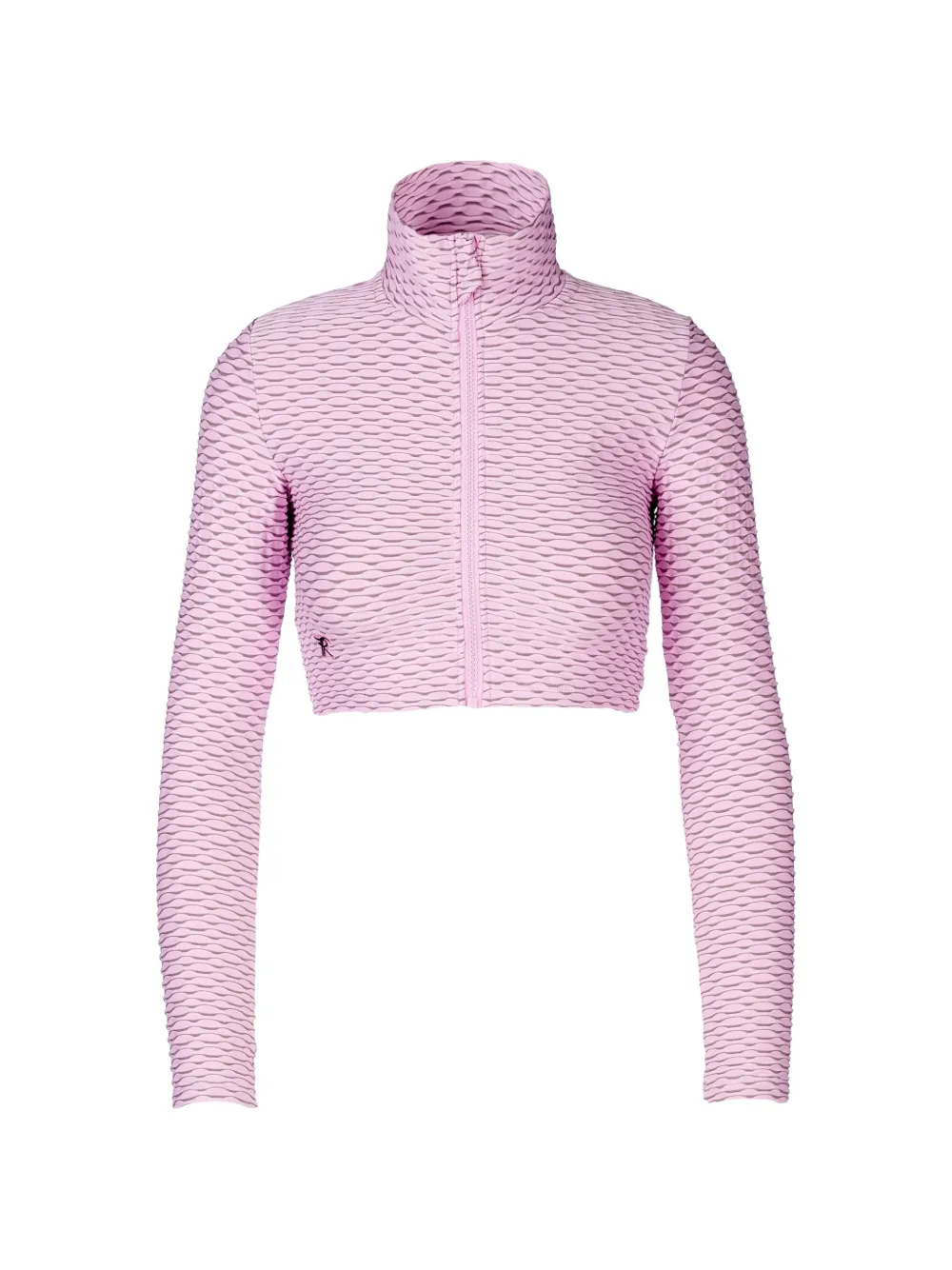 Tessitura 3D-textured cropped long-sleeve T-shirt