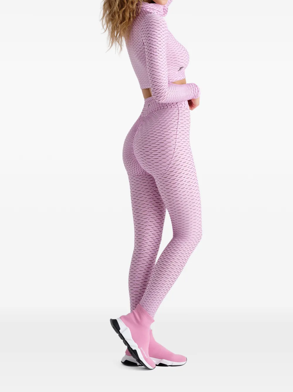 Tessitura Cropped performance top met 3D-effect Roze