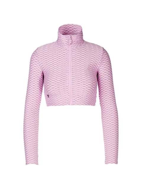 Tessitura Top sportivo crop con effetto 3D