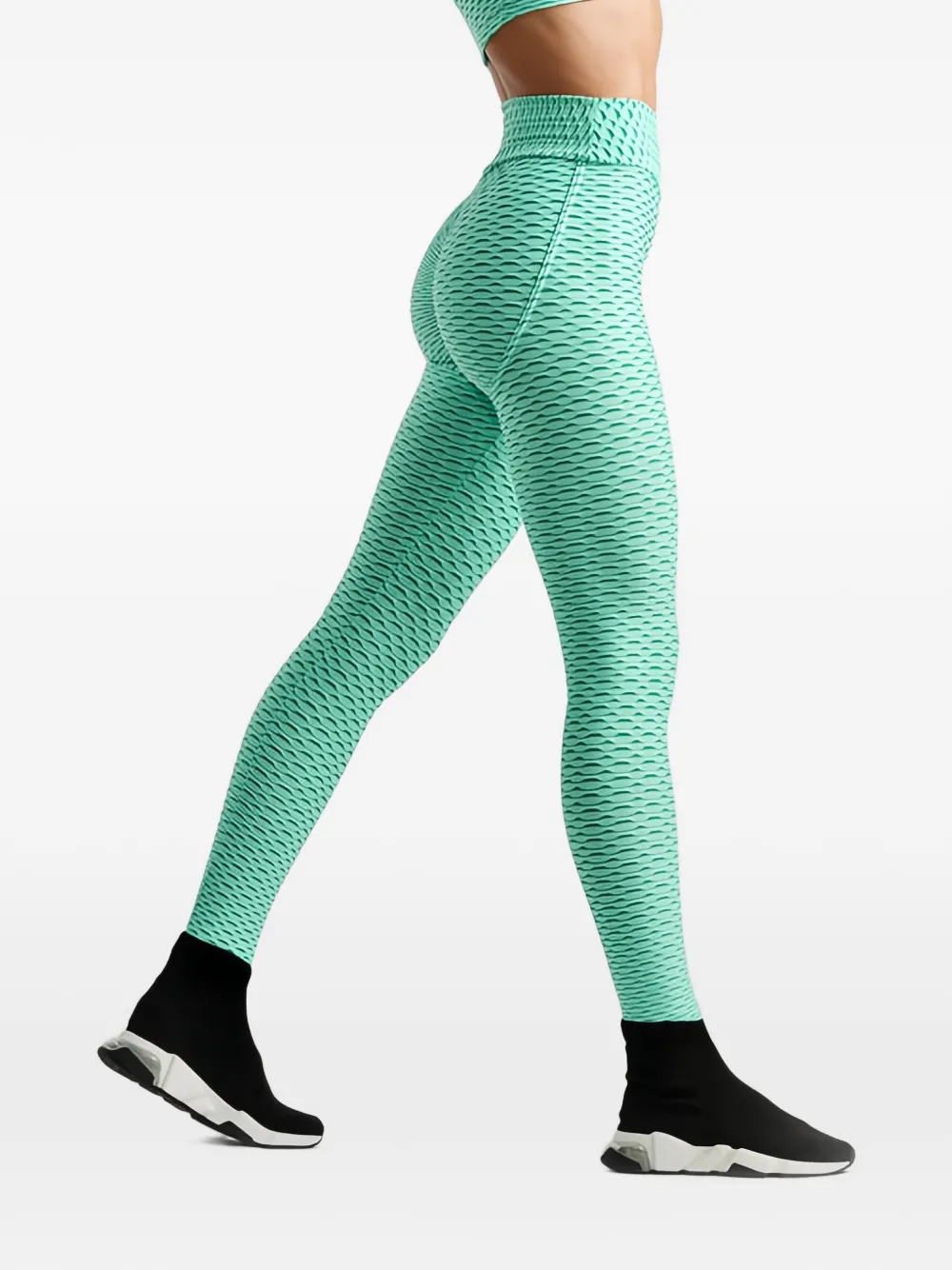 Tessitura Performance legging met textuurafwerking Groen
