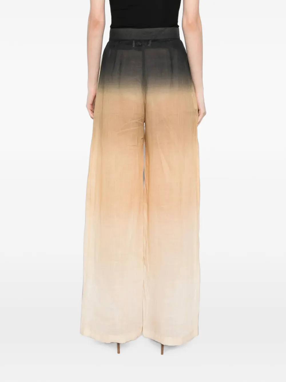 Tessitura gradient-effect wide-leg trousers Beige