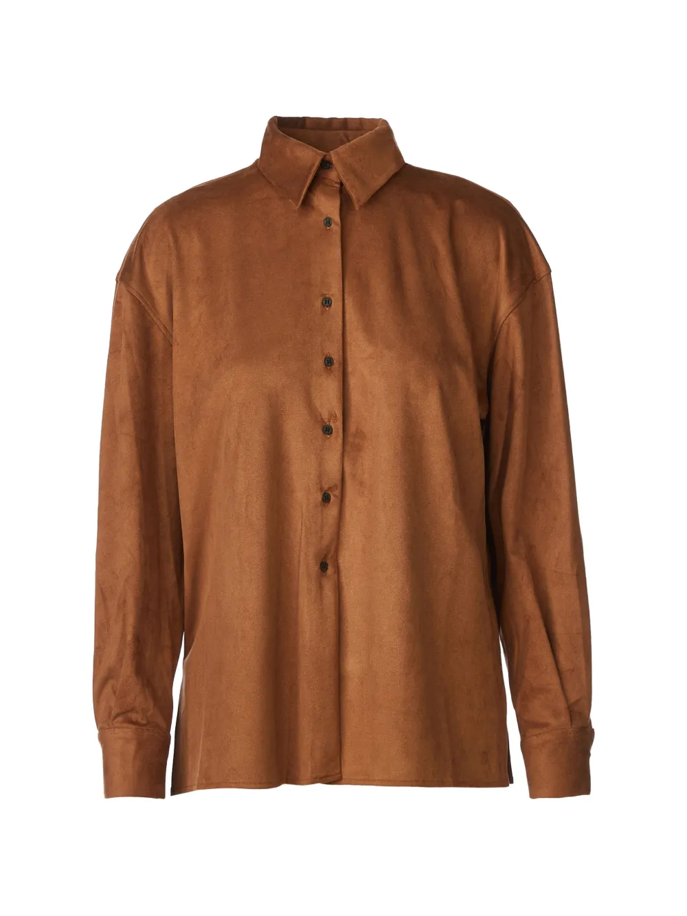 Tessitura faux-leather long-sleeve shirt