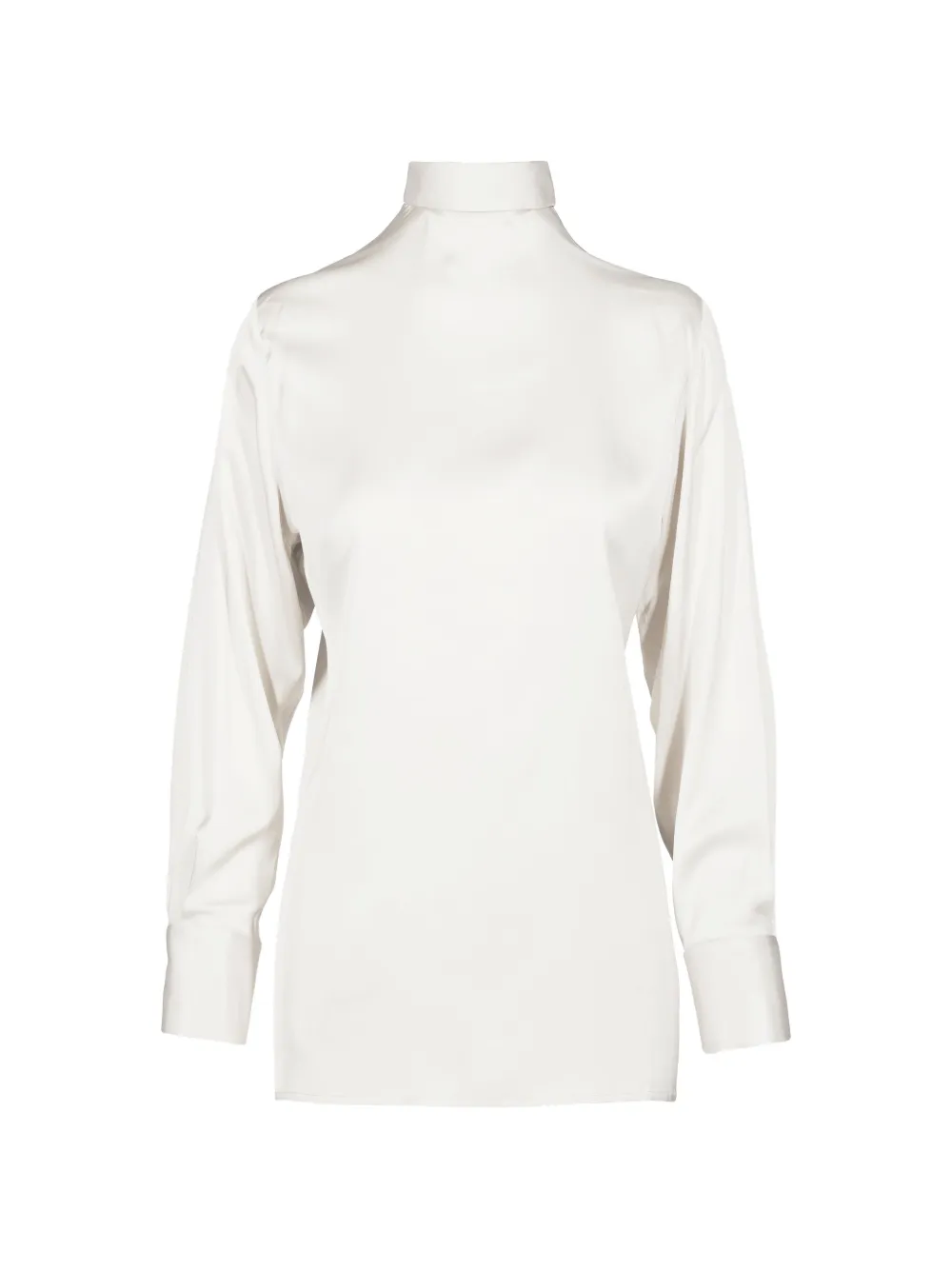 Tessitura Body Couture Bluse mit Stehkragen und Knöpfen hinten - Weiß
