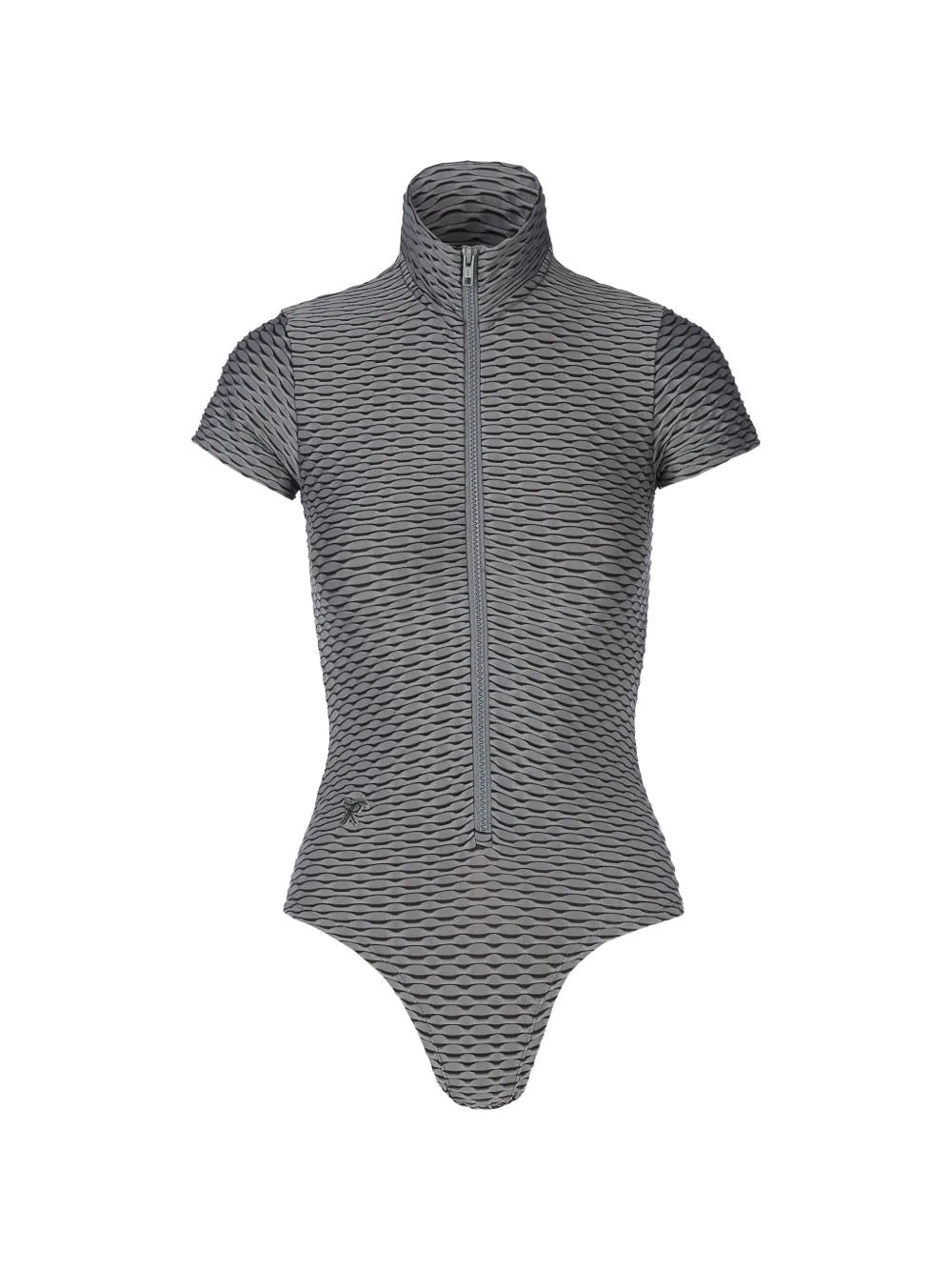 Tessitura 3D-textured zip-up bodysuit