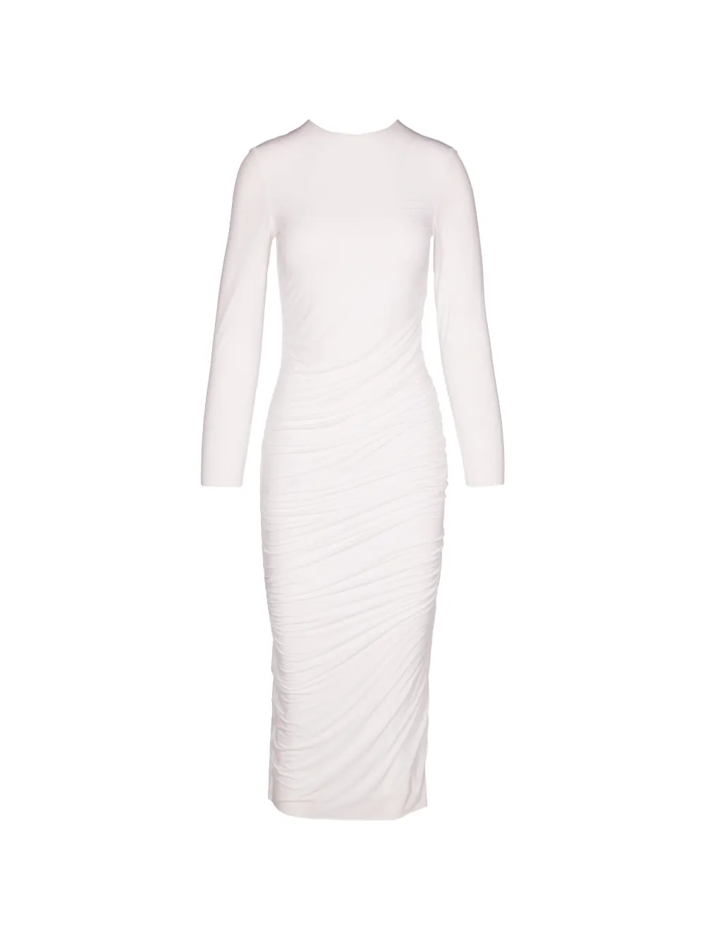 Tessitura wrinkled long-sleeve maxi dress