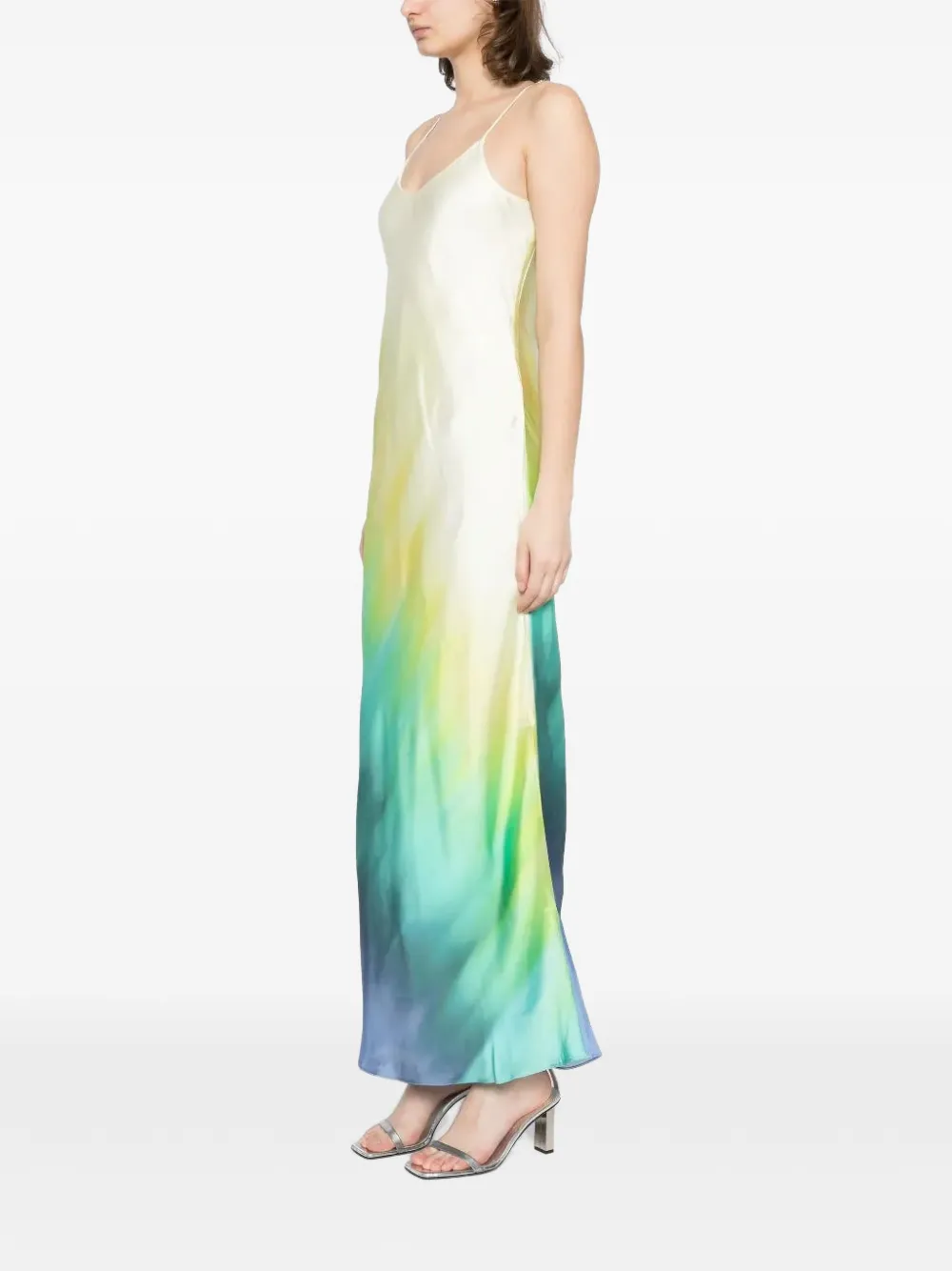 Tessitura tie-dye maxi dress Beige