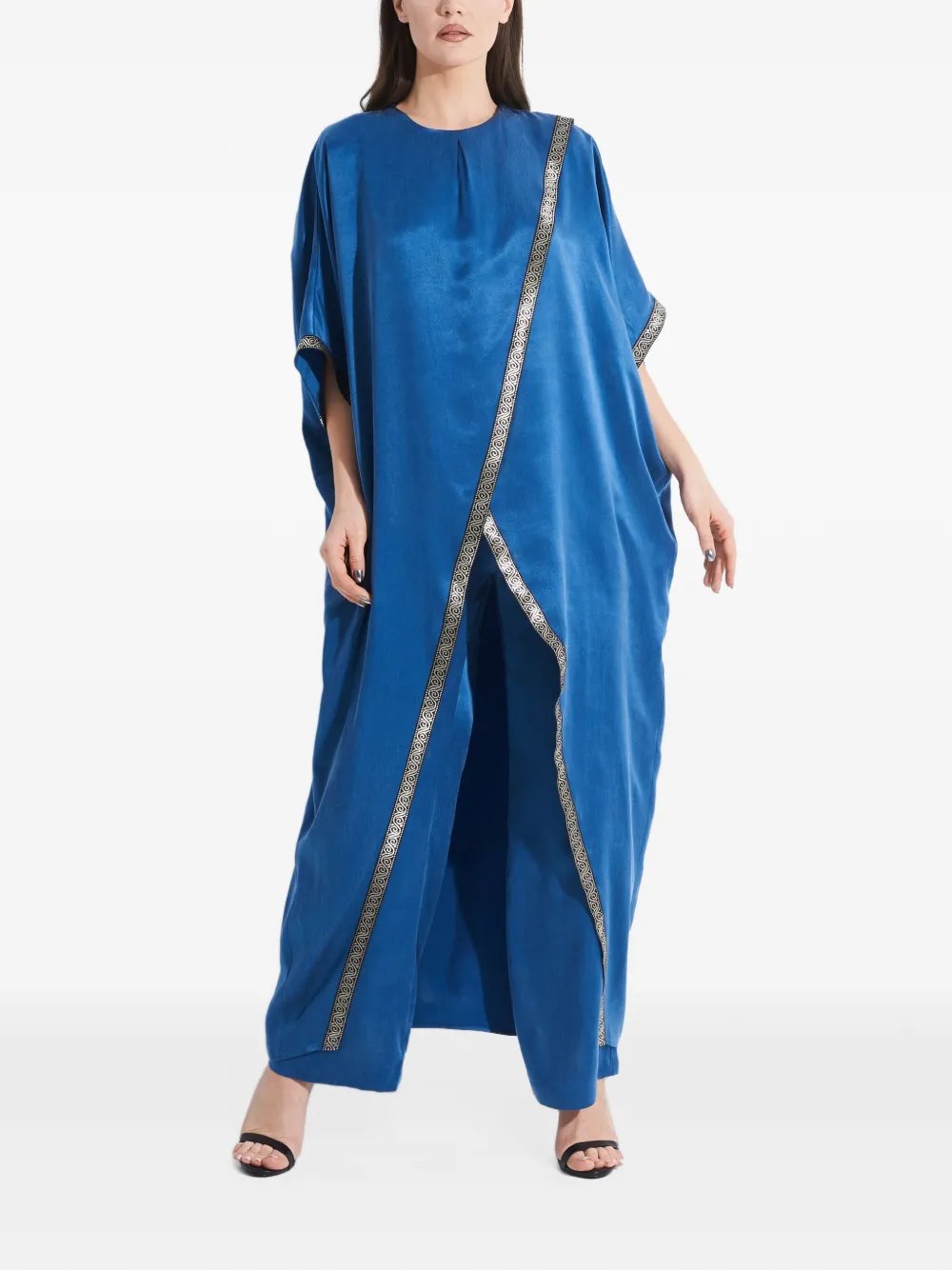 Tessitura straight-leg cupro trousers Blauw