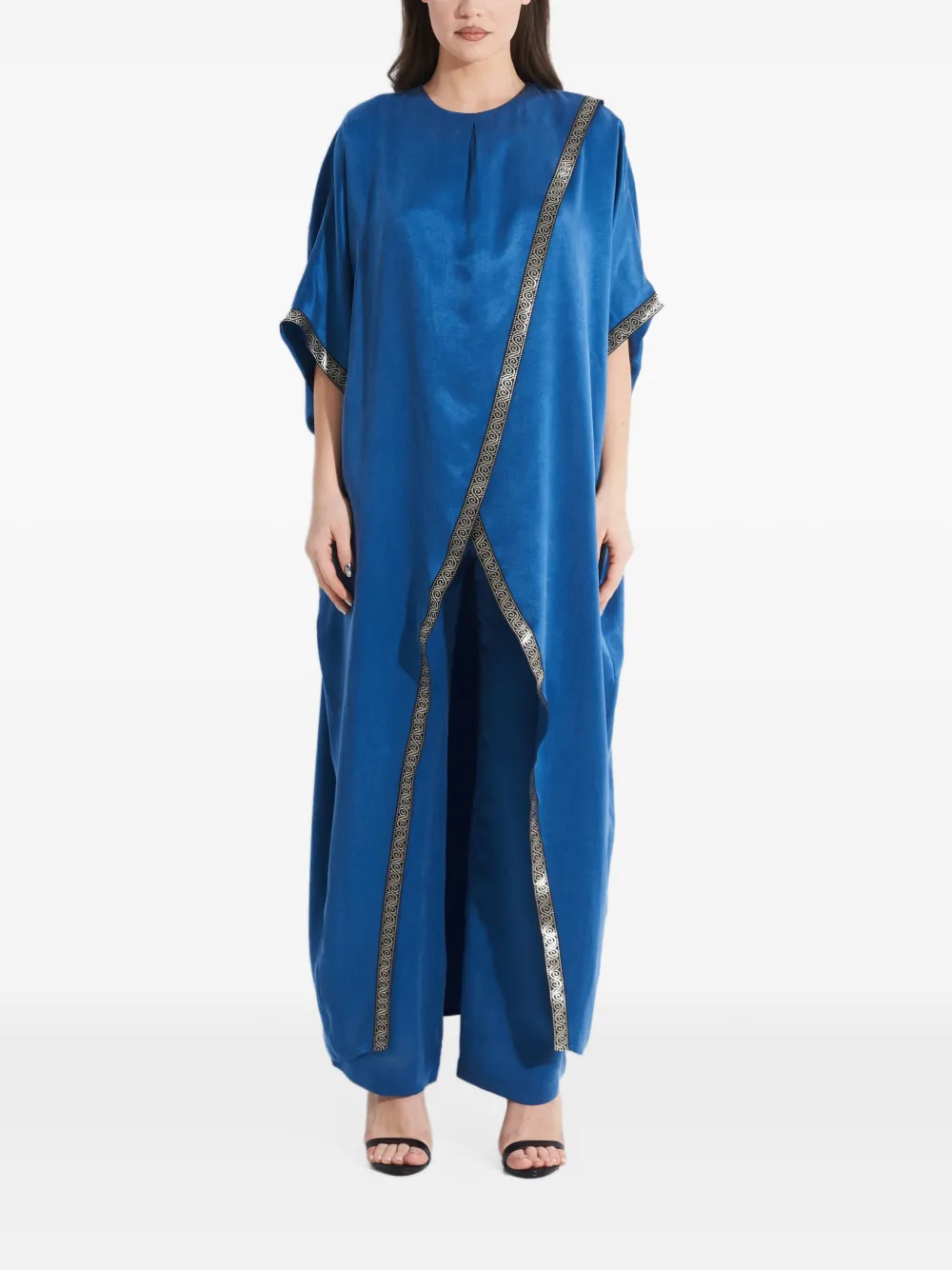 Tessitura straight-leg cupro trousers Blauw