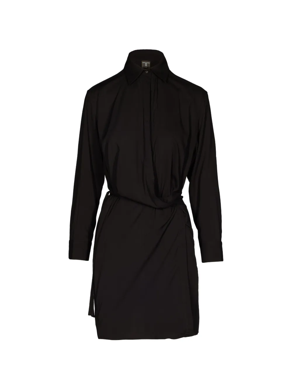 Tessitura Side Shirt wrap-style mini dress