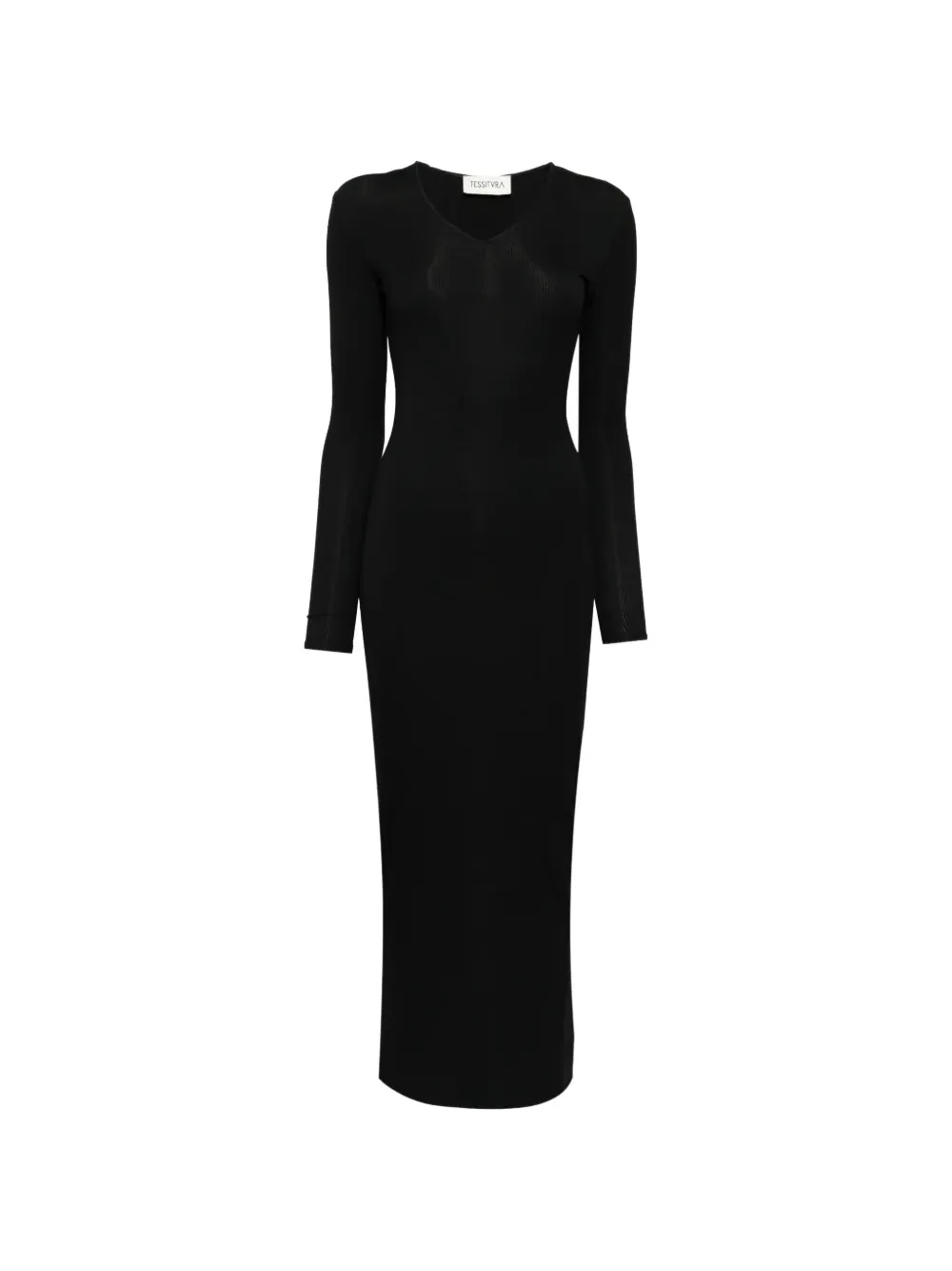 Tessitura Body Couture ribbed-knit side-slit maxi dress