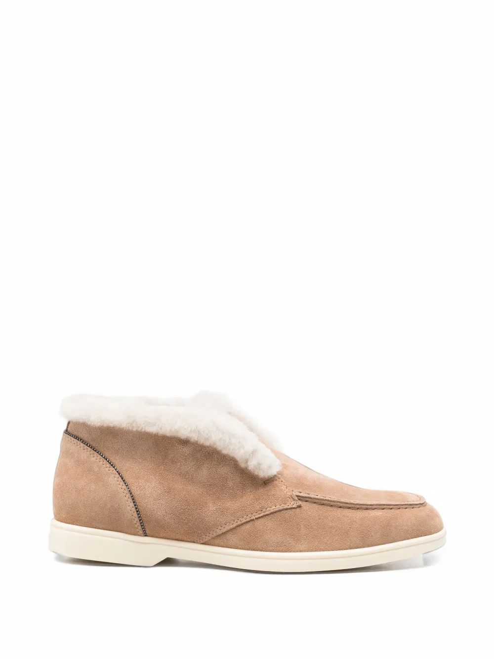 Doucal's shearling-trim suede loafers
