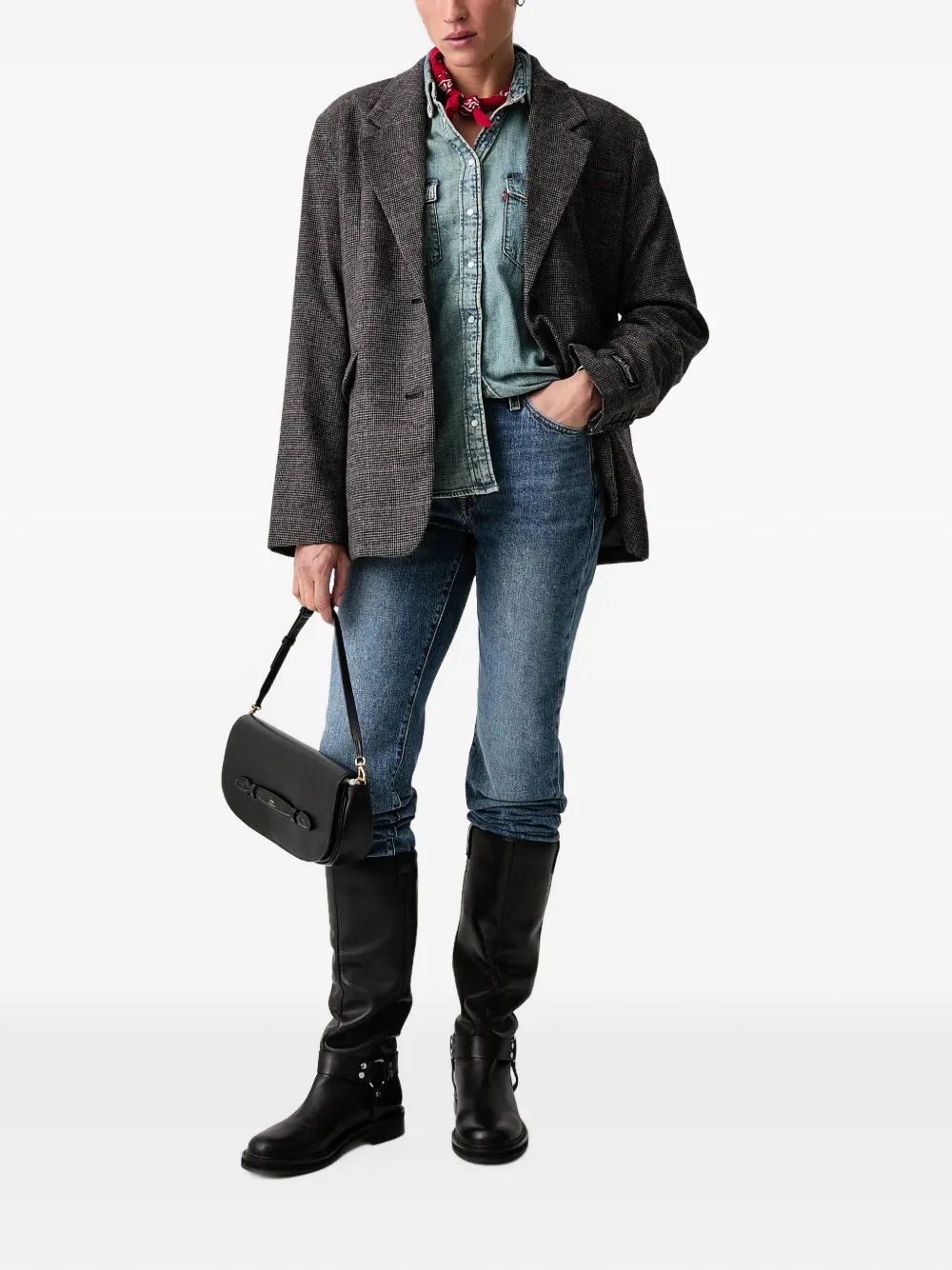Levi's Ribcage faded straight-leg jeans Blauw