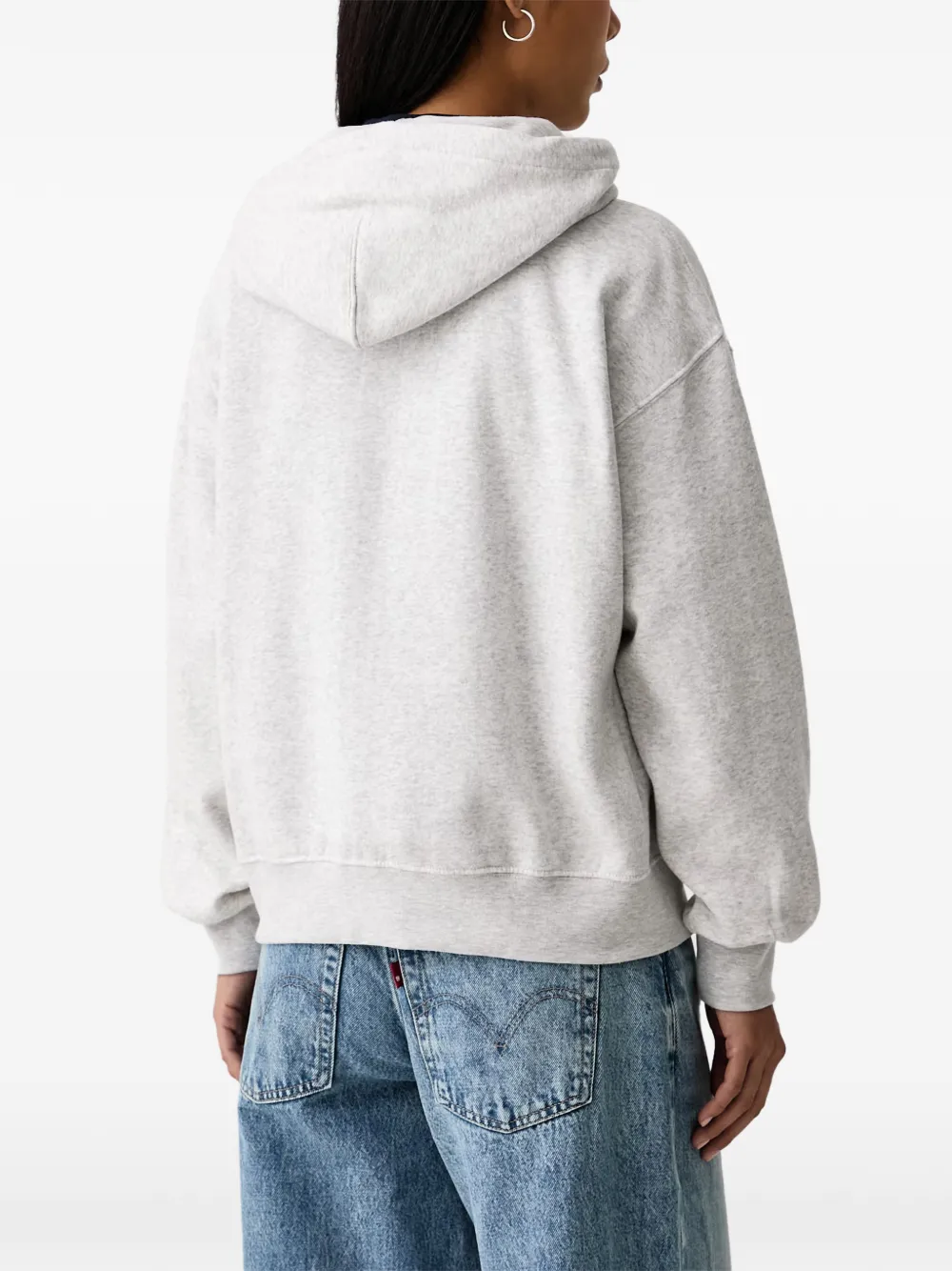 Levi's logo-patch zip-up hoodie Grijs