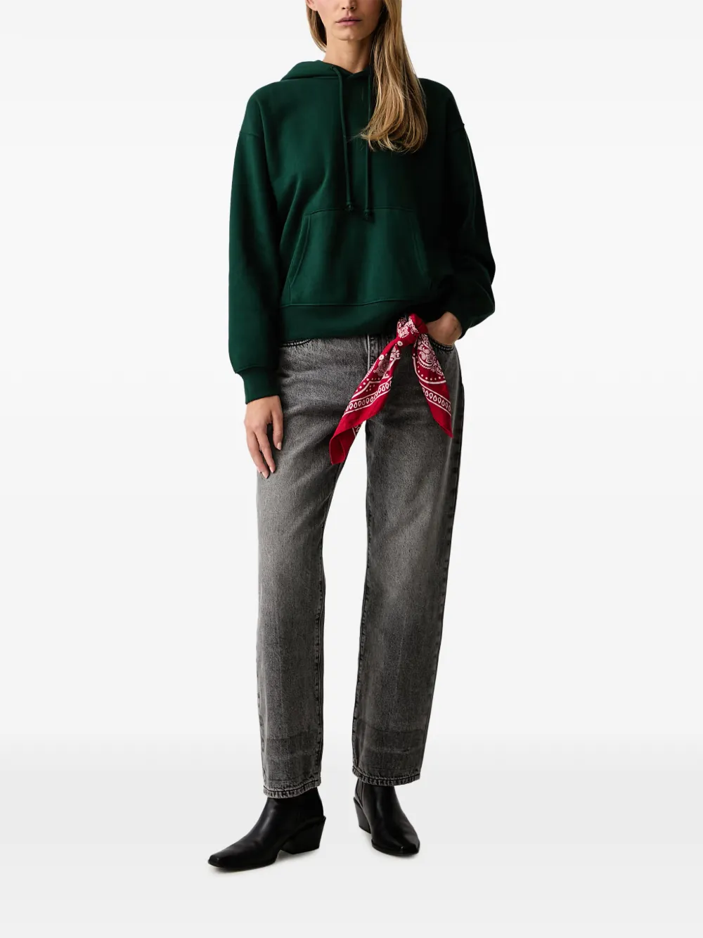 Levi's logo-patch drawstring hoodie Groen