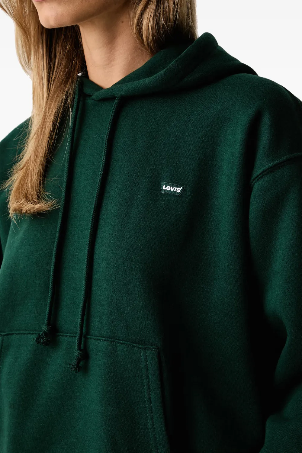 Levi's logo-patch drawstring hoodie Groen