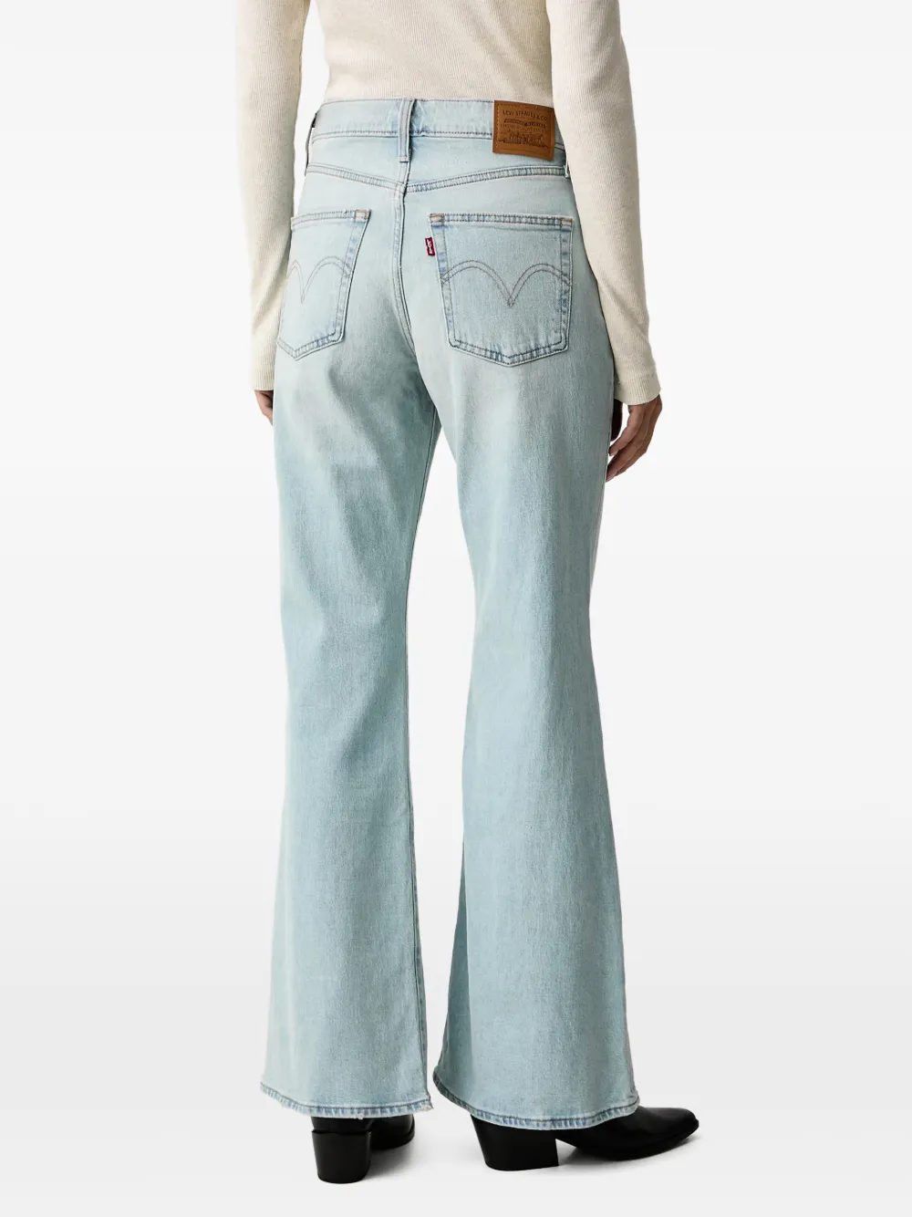 Levi's faded-effect flared jeans Blauw