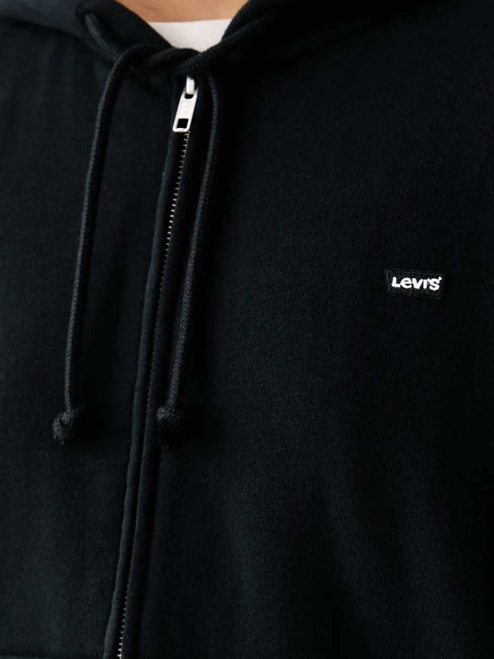 Levi's logo-patch zip-up hoodie Zwart