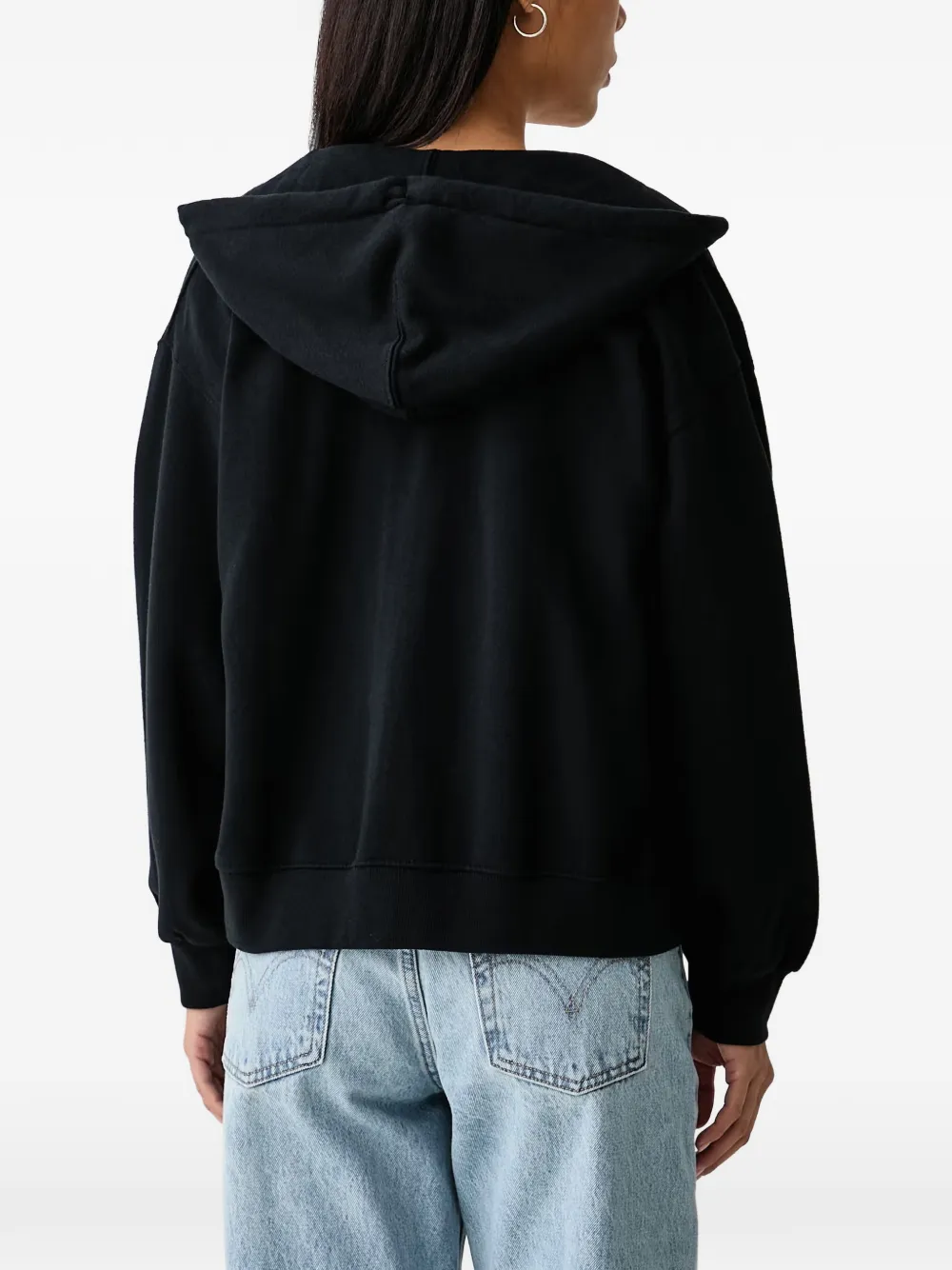 Levi's logo-patch zip-up hoodie Zwart