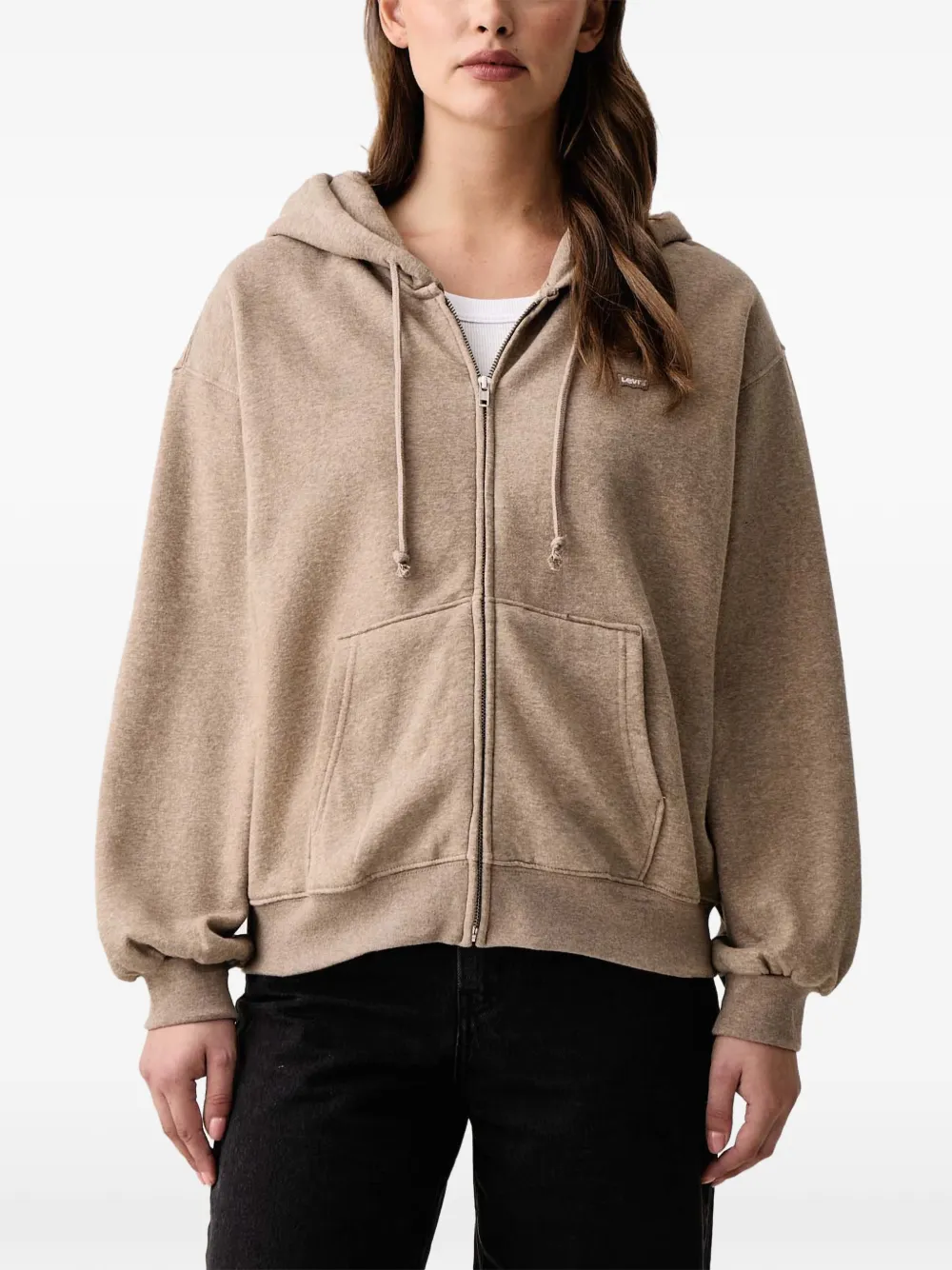 Levi's zip-up drawstring hoodie - Marrone