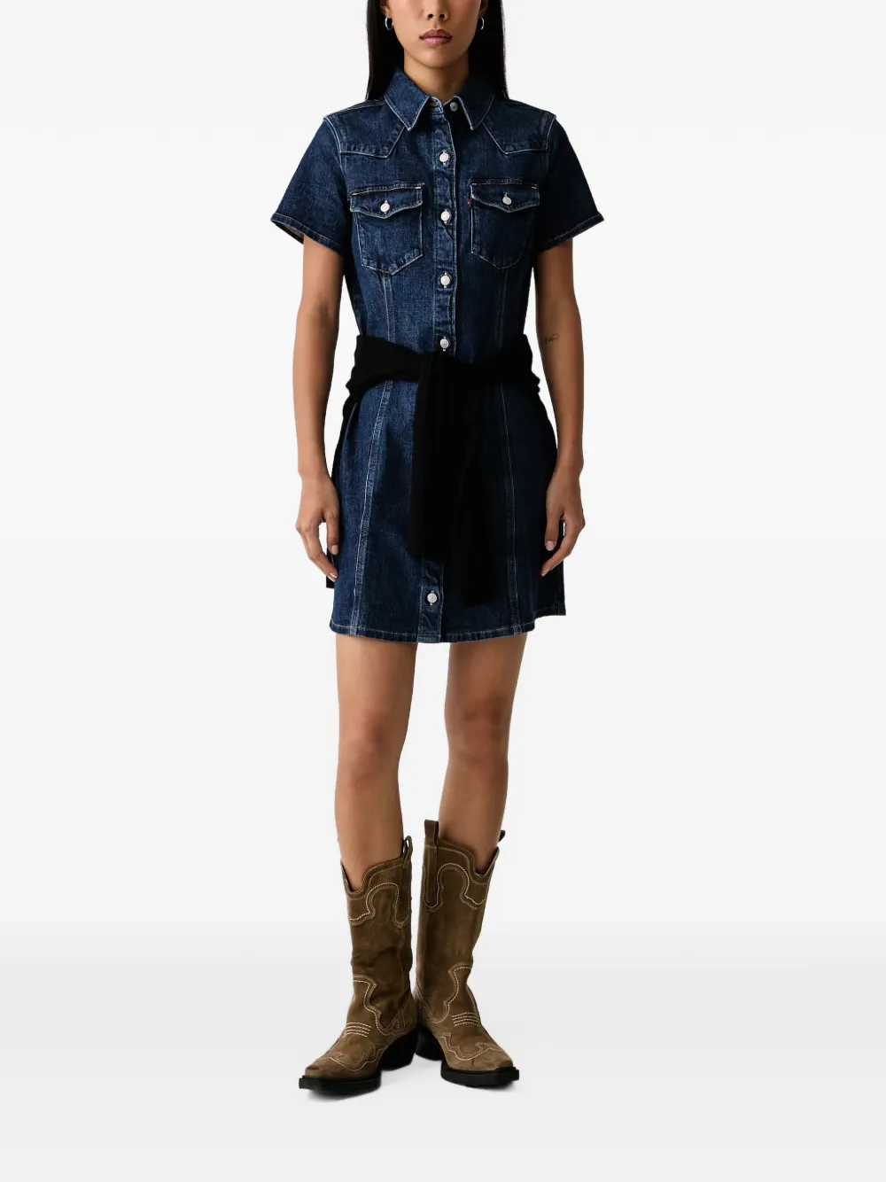 Levi's Trace Western short-sleeve mini dress Blauw