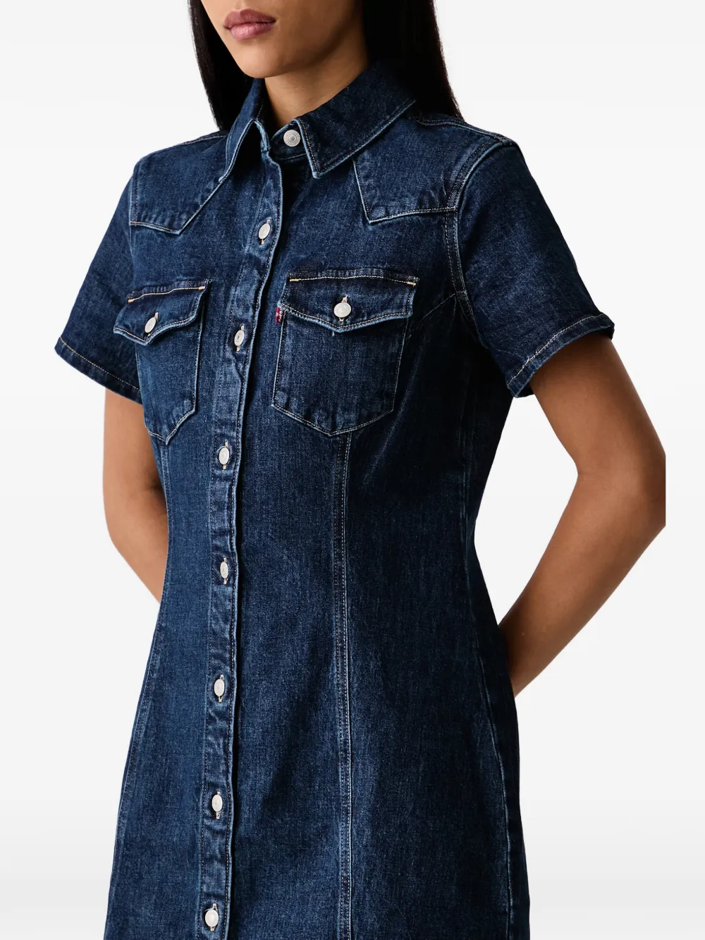 Levi's Trace Western short-sleeve mini dress Blauw