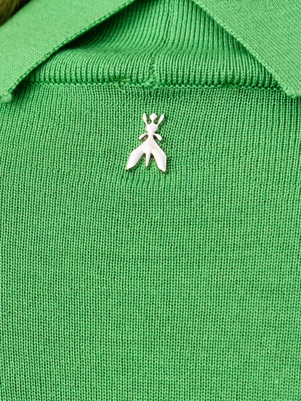 Patrizia Pepe turtleneck logo-plaque wool sweater Groen