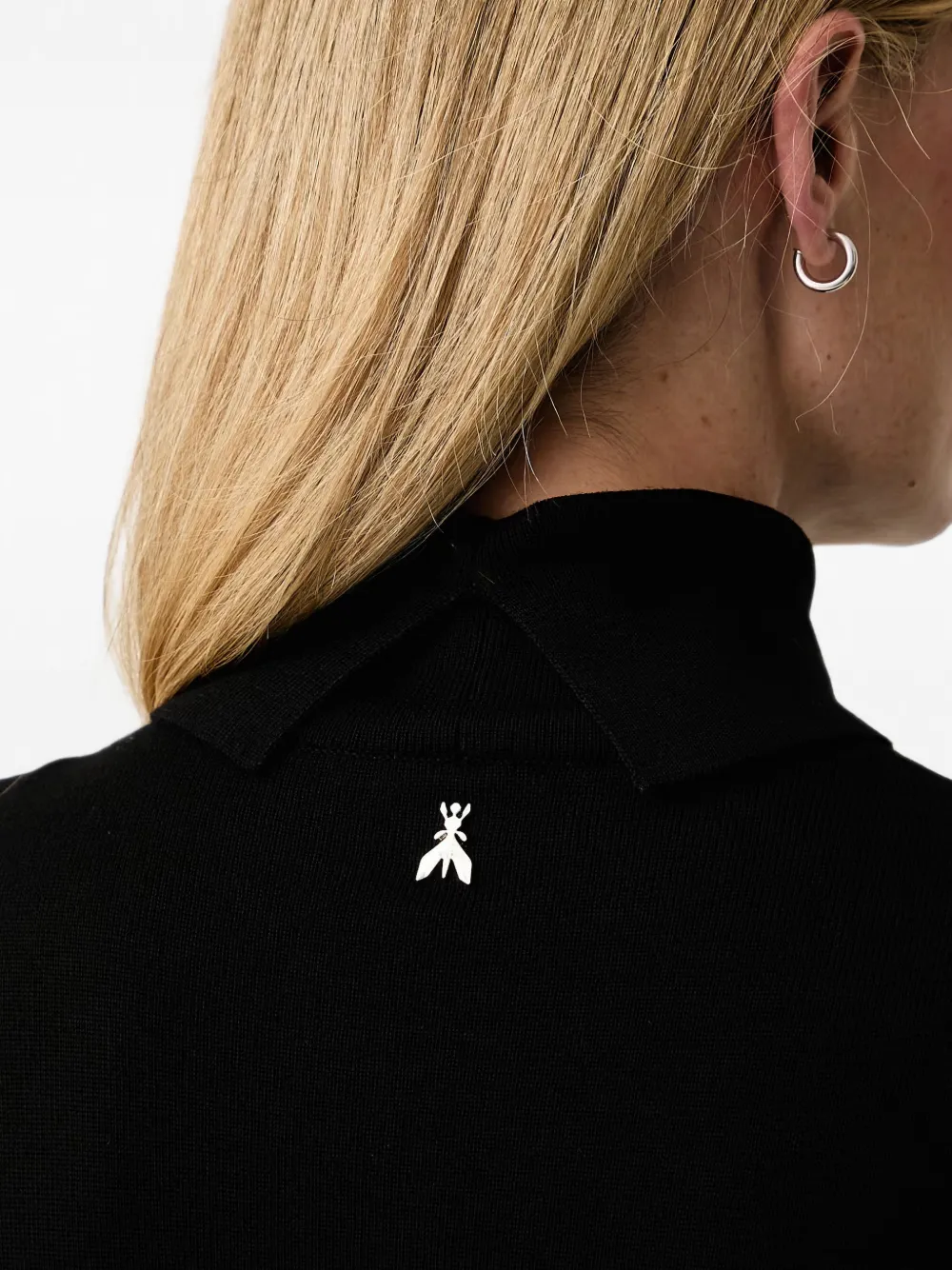Patrizia Pepe Wollen coltrui met logo-plakkaat Zwart