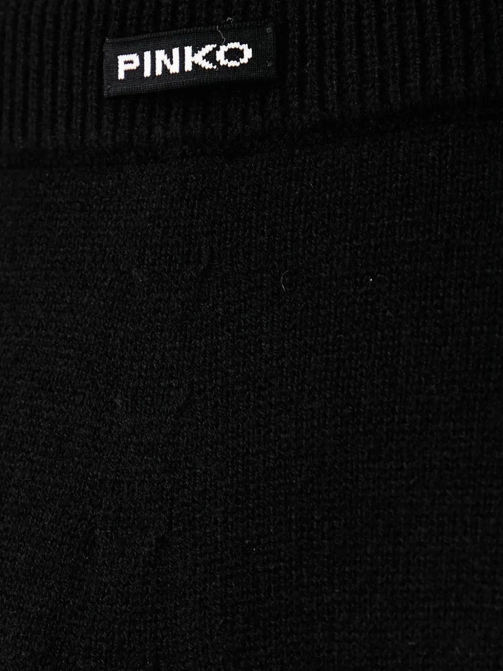 PINKO logo-patch knitted mini skirt Zwart