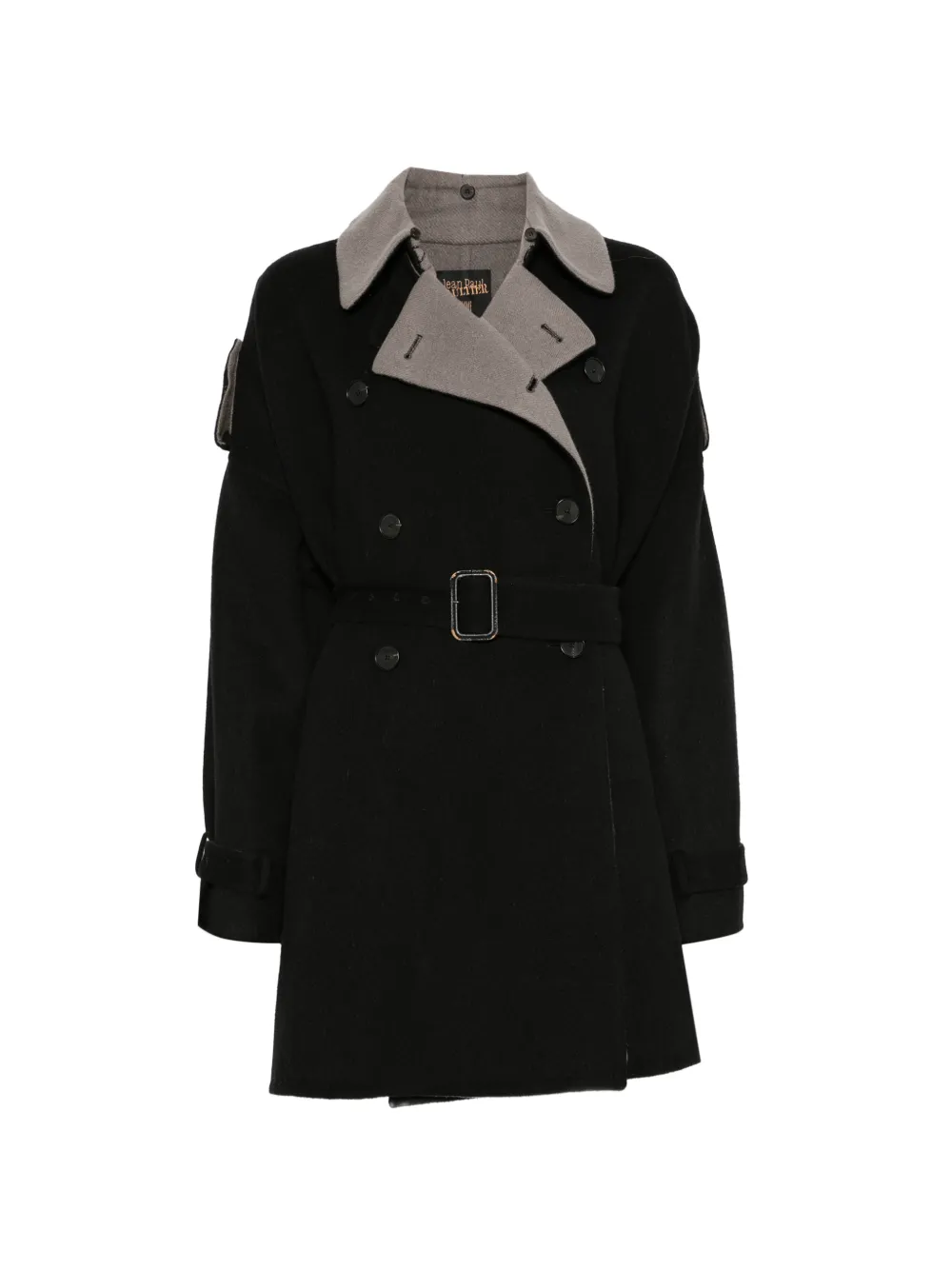 Jean Paul Gaultier Pre-Owned 1990s belted double-breasted coat - Black