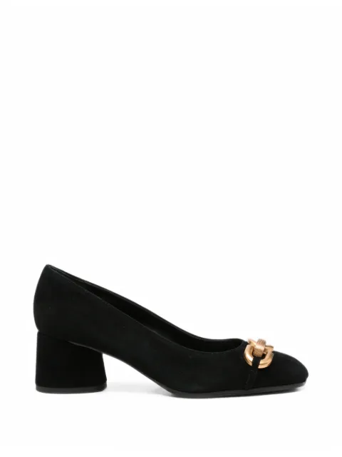 Baldinini chain-link suede pumps