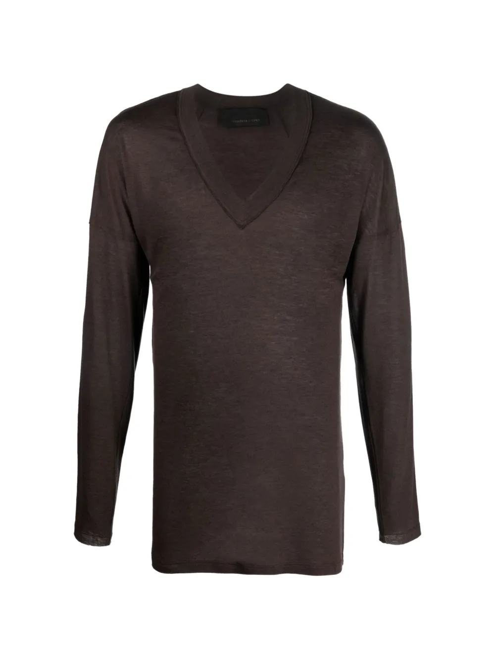 Tessitura V-neck long-sleeve T-shirt