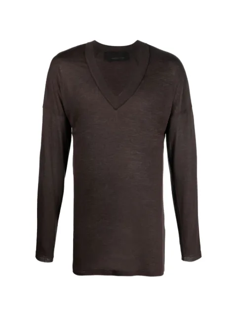 Tessitura Body Couture V-neck long-sleeve T-shirt