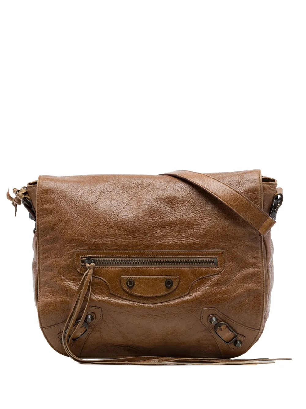 Balenciaga Pre-Owned 2005 Motocross Classic Folk Kuriertasche aus Lammleder - Braun