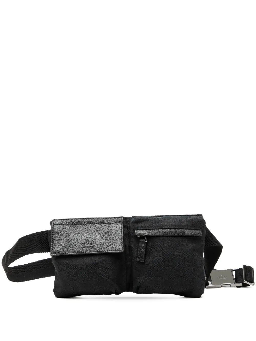 Gucci Pre-Owned sac banane Double Pocket en toile GG (2000-2015) - Noir