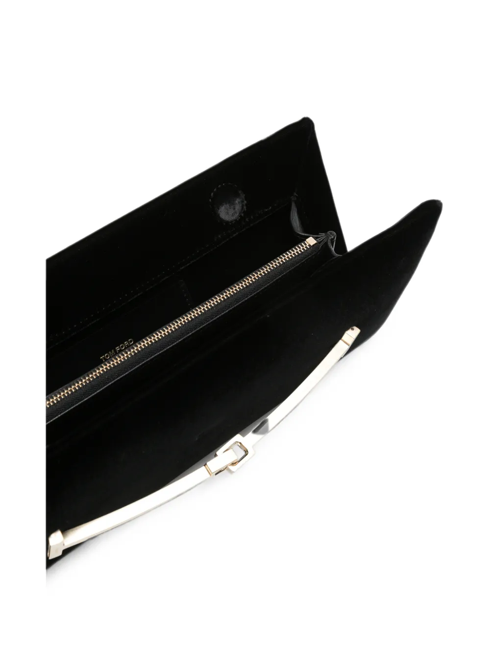 TOM FORD Fluwelen clutch met T-bandje Zwart