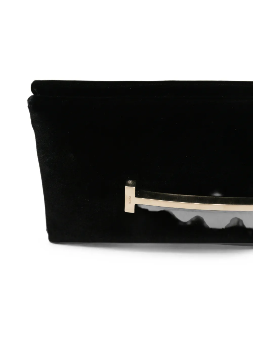 TOM FORD Fluwelen clutch met T-bandje Zwart